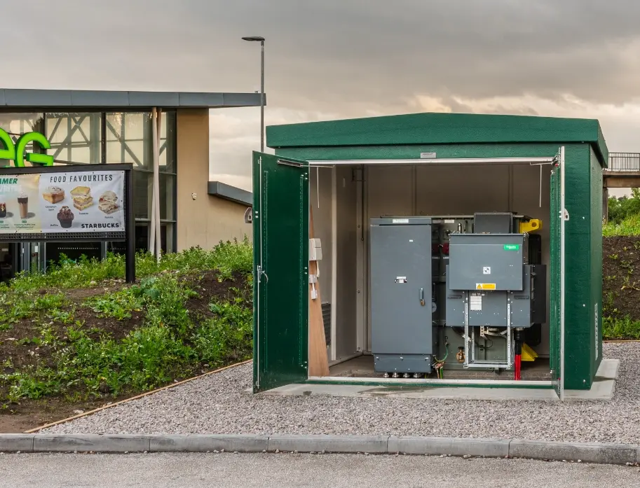 Substation at a service station