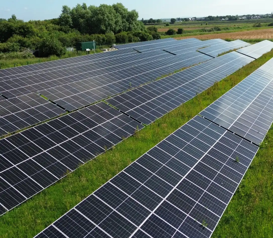 Solar panels on a roof - renewable energy