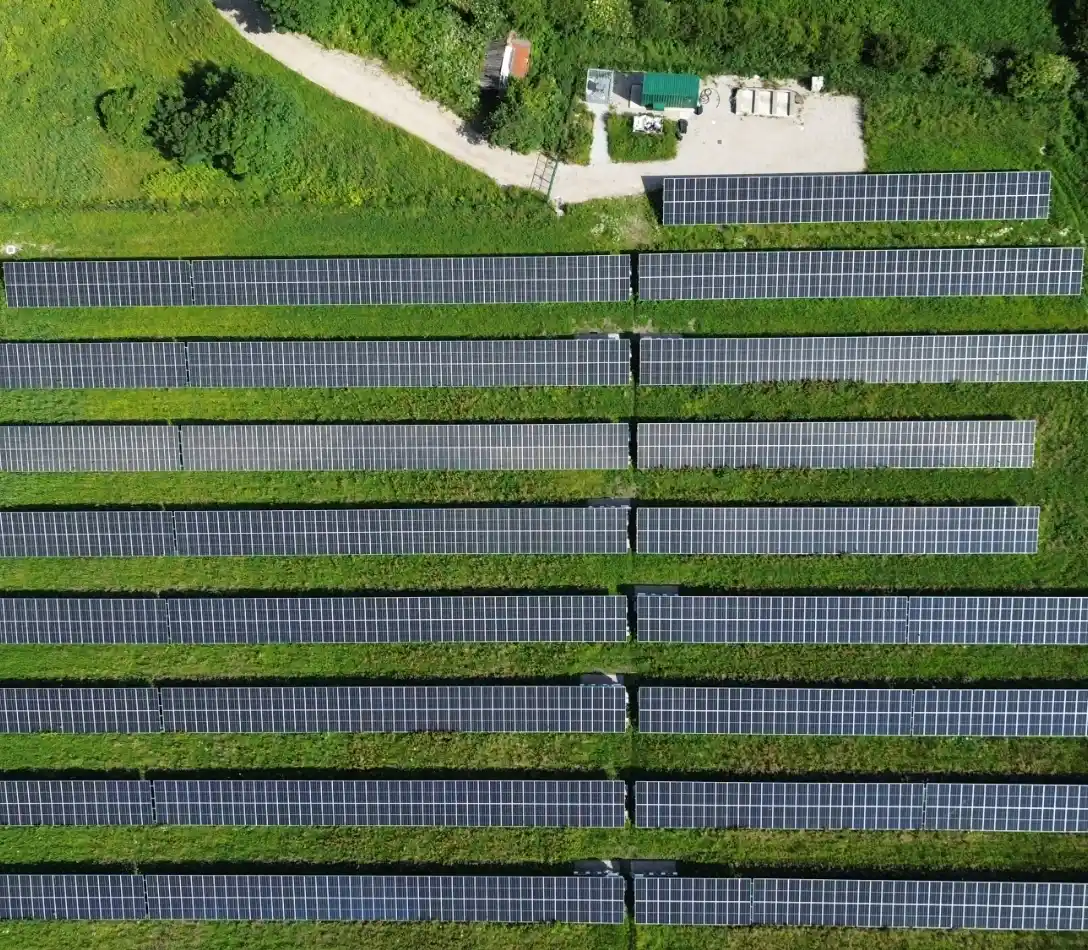 Solar panels on a roof - renewable energy
